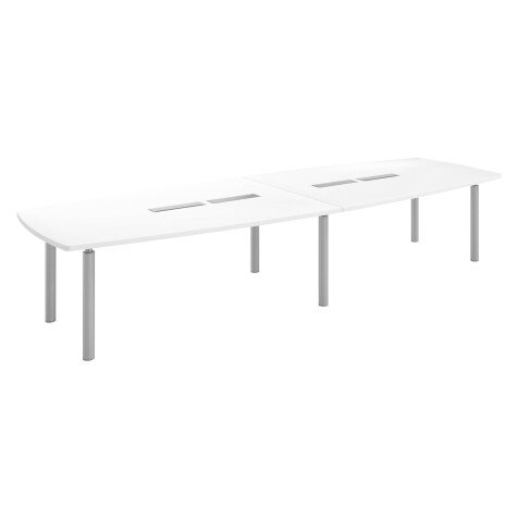 Table tonneau antibactérien plateau blanc 14 personnes L 380 x P 140 cm - Frégate