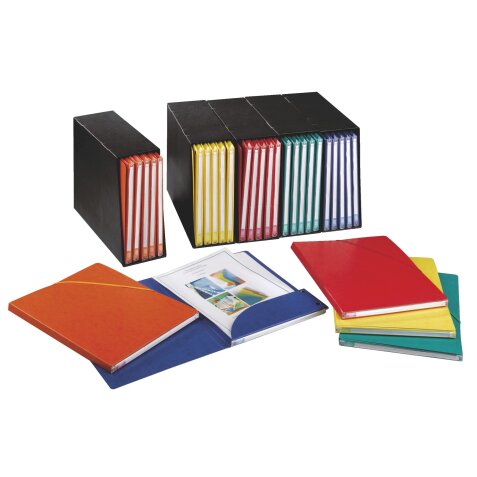 Set of 5 containers with 25 assorted folders