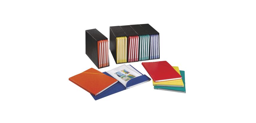 Bloc de classement Alpina Oxford 5 chemises dos 1,5 cm couleurs assorties - Lot de 5