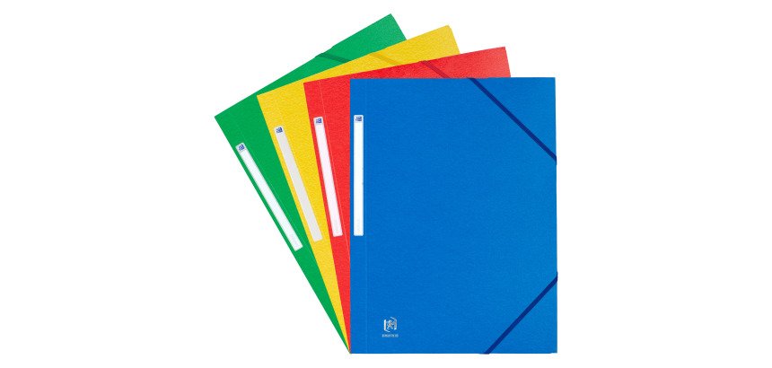 Chemise à élastique 3 rabats Oxford 24 x 32 cm couleurs classiques dos 2 cm