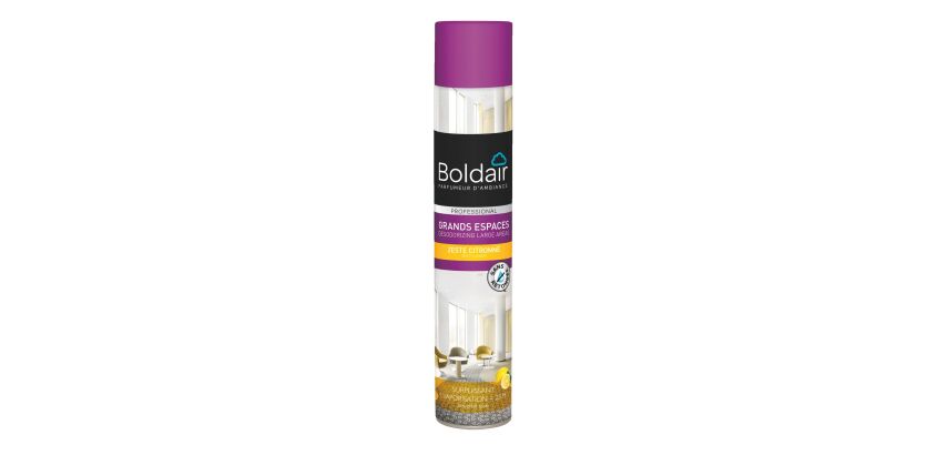 Désodorisant aérosol Boldair buse surpuissante zeste de citron - 750 ml