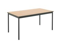 Mesa multiforma Confort. Rectangular 140 x 70 cm. Patas negras/Tablero haya.