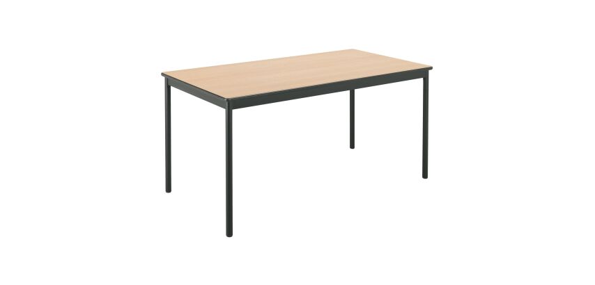 Table rectangulaire L 140 x P 70 cm, piétement anthracite - Confort