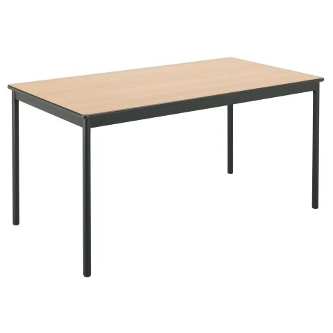 Mesa multiforma Confort. Rectangular 140 x 70 cm. Patas negras/Tablero haya.