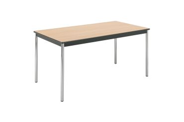 Meeting table modular rectangle with rounded shockproof edges L 140 x P 70 cm Multiformes comfort