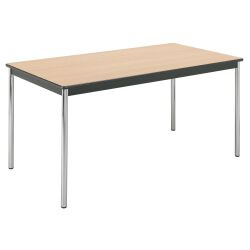 Table rectangulaire L 140 x P 70 cm, piétement chromé - Confort