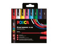 Marqueur Posca PC5M couleurs assorties pointe ogive 1,8 à 2,5 mm - Etui de 8
