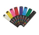 Marqueur Uni Ball Posca couleurs assorties pointe biseautée 8 mm - Boîte de 8