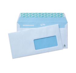Sobres 110 x 220 mm con ventana derecha 90 g Sam - Caja de 500