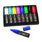 Markers Uni Ball Posca geassorteerde kleuren schuine punt 8 mm - Doos van 8 markers