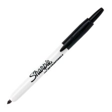 Marqueur permanent Sharpie rétractable pointe conique 4 mm noir