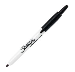 Marqueur permanent Sharpie rétractable pointe conique 4 mm noir