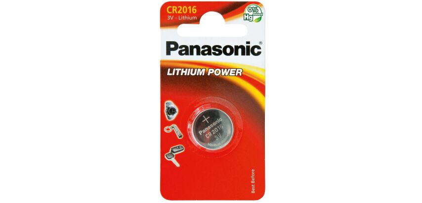 Pila de botón litio CR2016 Panasonic - Blíster de 1 pila