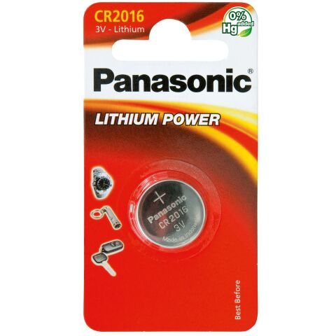 Pila de botón litio CR2016 Panasonic - Blister de 1 pila
