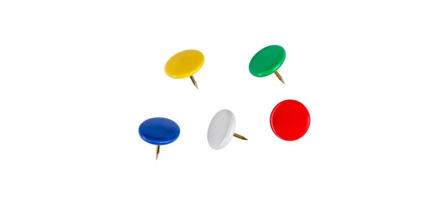 Punaises couleurs assorties - Boîte de 100