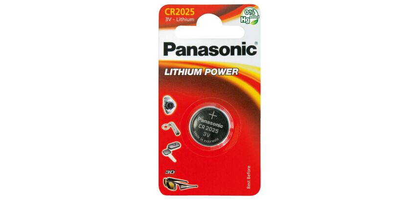Pila de botón litio CR2025 Panasonic - Blíster de 1 pila