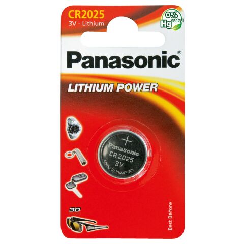 Pila de botón litio CR2025 Panasonic - Blister de 1 pila