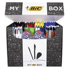 Box 115 produits d'écriture et correction Bic + 9 offerts