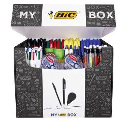 Caja 115 productos de escritura y corrección Bic + 9 gratis