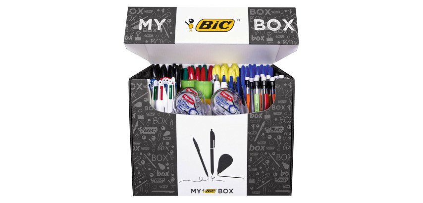 Box of 115 Bic writing and correction products + 9 free.