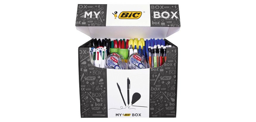 Box de 115 produits d'écriture et correction Bic + 9 offerts