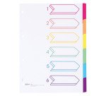 Intercalaire neutre A4+ Avery carton 6 onglets multicolores - 1 jeu
