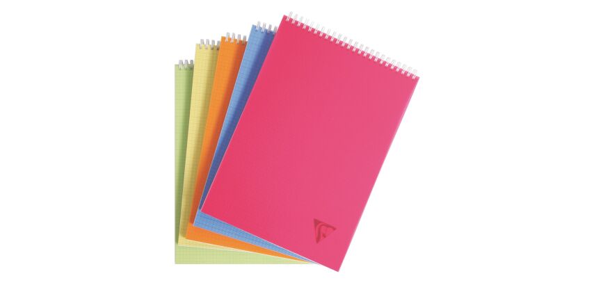 Bloc de bureau Linicolor Clairefontaine 21 x 29,7 cm spirale couleurs aléatoires - quadrillé 5 x 5 - 160 pages