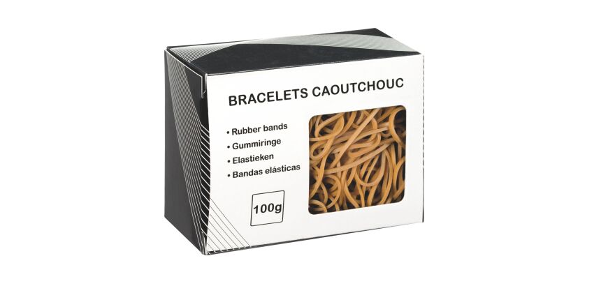 Bracelets caoutchouc 150 mm - Boîte de 100 g