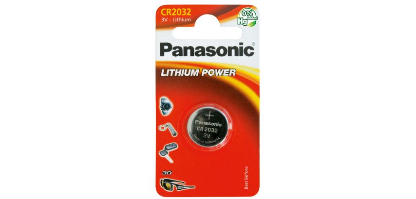 Pila de botón litio CR2032 Panasonic - Blíster de 1 pila
