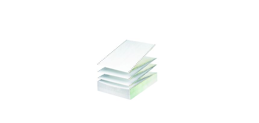 Caja de 2500 hojas de Papel continuo blanco, modelo 1 hoja, 2 trepados