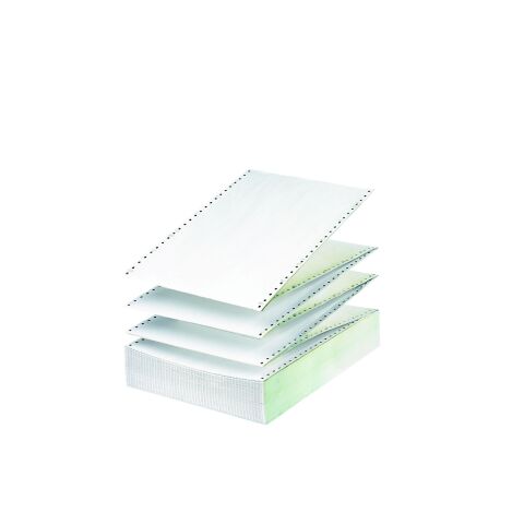 Caja de 2500 hojas de Papel continuo blanco, modelo 1 hoja, 2 trepados