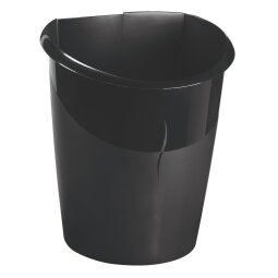 Corbeille à papier plastique Cep Ellypse Green Spirit noire 15 L