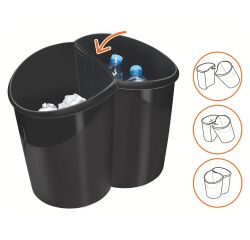 Papelera de plástico Cep Ellypse Green Spirit 15 L negro