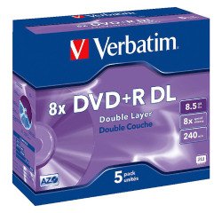 DVD+ R DOBLE CARA 2.4 x 8,5 GB VERBATIM caja de 5