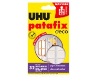 Plastikhülle mit 32 Klebestreifen Uhu Patafix Home Deco - Weiß