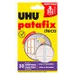 Sleeve of 32 repositionable pastilles adhesive paste Uhu Patafix Home Deco white