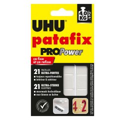 Sleeve of 21 repositionable pastilles adhesive paste Uhu Patafix Pro Power black