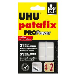 Sleeve of 21 repositionable pastilles adhesive paste Uhu Patafix Pro Power black