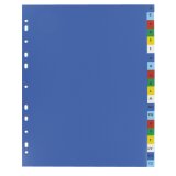 Intercalaire A4+ polypropylène coloré OXFORD 20 onglets alphabétiques multicolores - 1 jeu