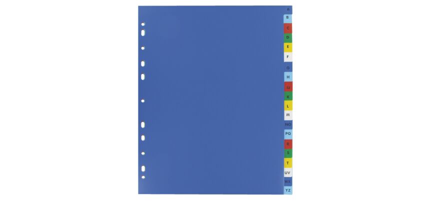 Intercalaire alphabétique multicolore A4+ Elba plastique 20 onglets - 1 jeu