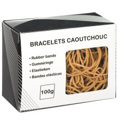 Bracelets caoutchouc 80 mm - Boîte de 100 g