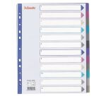Intercalaire neutre A4+ Esselte plastique 12 onglets multicolores - 1 jeu