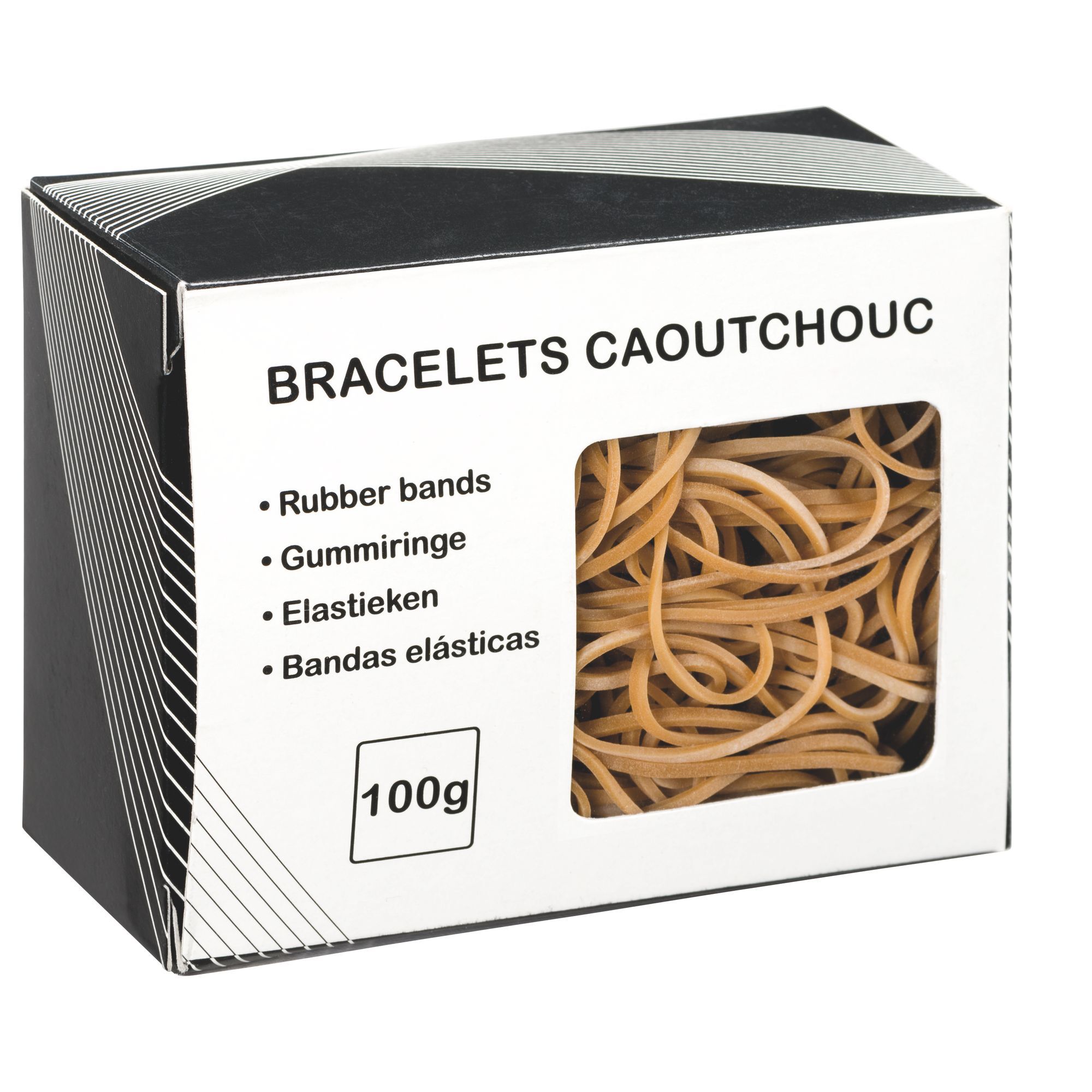 Bracelets Caoutchouc Boite De 100 G 100 X 1,5mm - Bricolage