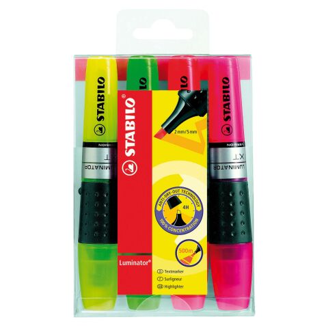 Textmarker Stabilo Luminator sortierte Farben - Paket von 4