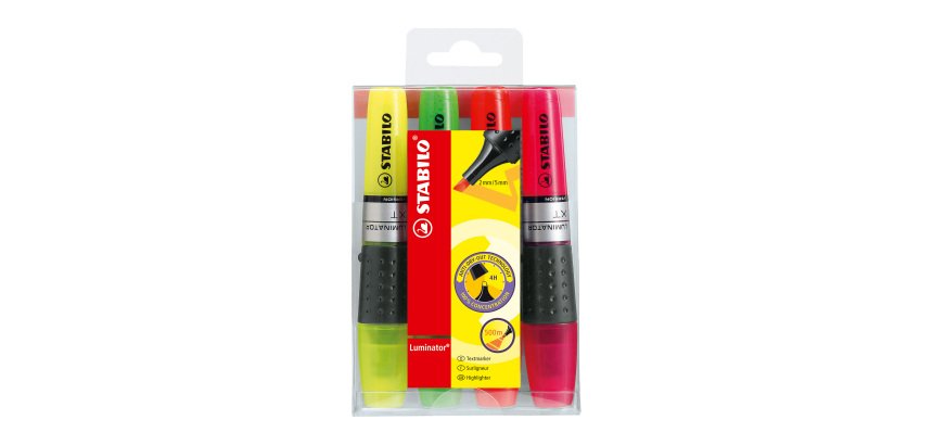 Surligneur Stabilo Luminator couleurs assorties - Pochette de 4