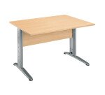 Bureau droit hêtre L 120 cm, piétement L métal - O-line 2