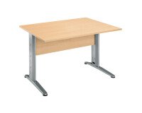 Straight desk Altys with L-shaped metal legs