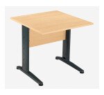 Bureau droit hêtre L 80 cm, piétement L métal - O-line 2