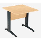 Bureau droit hêtre L 80 cm, piétement L métal - O-line 2