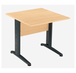 Bureau droit hêtre L 80 cm, piétement L métal - O-line 2